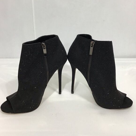 Kurt Keiger Black Giddy Embellished Open Toe 120mm Stiletto Heel Boots - Picture 4 of 11